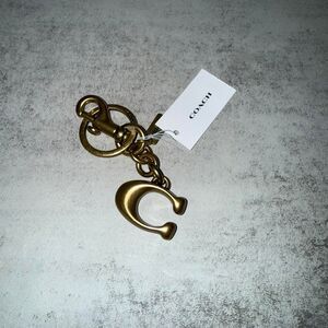 Gold Coach Signature C keychain